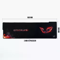 Tapis de souris Gamer Gamium XXL Ultra large : 900 x 300 x 3mm Précis / Glisse parfaite Contours cousus renforcés