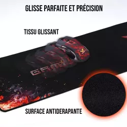 Tapis de souris Gamer Gamium XXL Ultra large : 900 x 300 x 3mm Précis / Glisse parfaite Contours cousus renforcés