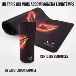 Tapis de souris Gamer Gamium XXL Ultra large : 900 x 300 x 3mm Précis / Glisse parfaite Contours cousus renforcés