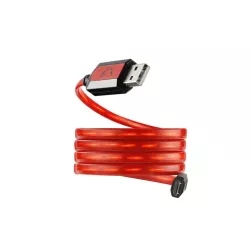 Câble lumineux Gamium USB/micro USB Câble plat 1m / Rouge Câble intelligent : lumière en fonction du niveau de charge