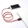 Câble lumineux Gamium USB/micro USB Câble plat 1m / Rouge Câble intelligent : lumière en fonction du niveau de charge