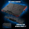 Refroidisseur Gamium pour PC jusqu'à 17'' - 5 ventiltateurs Leds rouge et 2 ports USB 2 pieds ajustables 7 angles