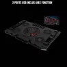 Refroidisseur Gamium pour PC jusqu'à 17'' - 5 ventiltateurs Leds rouge et 2 ports USB 2 pieds ajustables 7 angles