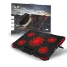 Refroidisseur Gamium pour PC jusqu'à 17'' - 5 ventiltateurs Leds rouge et 2 ports USB 2 pieds ajustables 7 angles
