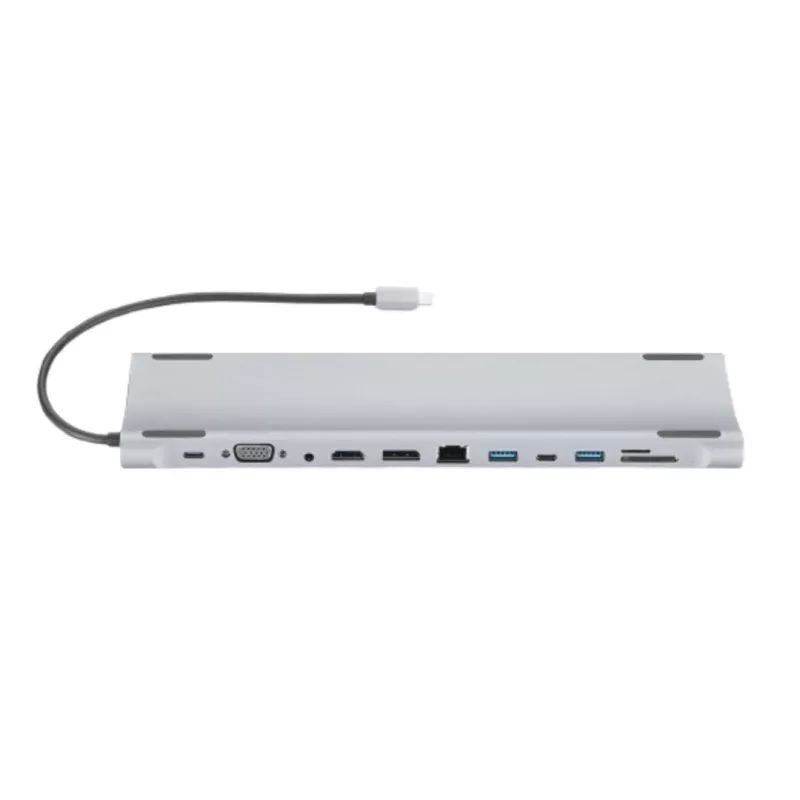 Hub WE USB-C universel 12 ports - HDMI 1.4, DP1.2, VGA, USB 3.0x2, USB-C3.0, SD/TF 2.0, Jack 3.5, RJ45 1000Mbps, USB-C PD 100W…