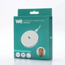 Chargeur à induction universel 15W - Blanc - Indicateur de charge lumineux - Sans fil