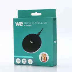 Chargeur à induction universel 15W - Noir - Indicateur de charge lumineux - Sans fil
