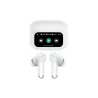 Ecouteurs sans-fil avec écran tactile SOLYS, Bluetooth, batterie intégrée 40mAh, Boitier de recharge 400mAh, ANC+ENC, blanc
