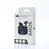 Ecouteurs sans-fil avec écran tactile SOLYS, Bluetooth, batterie intégrée 40mAh, Boitier de recharge 400mAh, ANC+ENC, noir