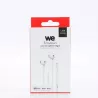 Ecouteurs WE avec connecteur Lightning de couleur blanche. Câble 1,20, microphone intégré, télécommande intégré au câble