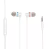 Ecouteurs WE filaire, intra, jack 3.5mm avec boîtier de contrôle et micro intégré au câble, blanc
