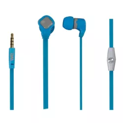 Ecouteurs avec micro 1.20m - pla Bi-couleur bleu/gris - jack 3.5mm diamètre driver 8mm impédance 32Ohms sensibilité 98dB