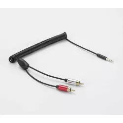 Câble Jack mâle 3.5mm / 2 RCA torsadé 2m - noir