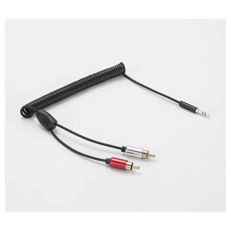 Câble Jack mâle 3.5mm / 2 RCA torsadé 2m - noir