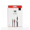 Câble Jack mâle 3.5mm / 2 RCA torsadé 2m - noir