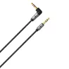 Câble Jack/Jack Nylon coudé 1.50m tressé noir et gris - très résistan Fiches Or Compatible avec les casques Beats