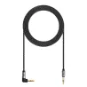 Câble Jack/Jack Nylon coudé 1.50m tressé noir et gris - très résistan Fiches Or Compatible avec les casques Beats