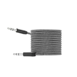 Câble Jack/Jack Nylon 1.50m tressé noir et blanc très résistant