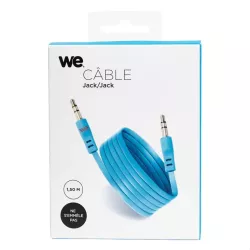 Câble Jack/Jack M/M plat 1.50m - bleu 3.5mm