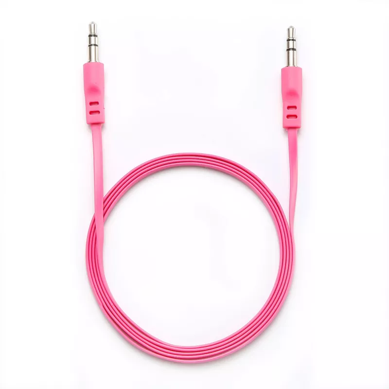 Câble Jack/Jack M/M plat 1.50m - fushia 3.5mm