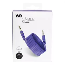 Câble Jack/Jack M/M plat 1.50m - violet 3.5mm