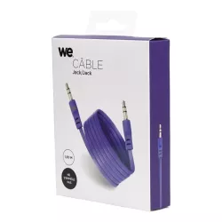 Câble Jack/Jack M/M plat 1.50m - violet 3.5mm