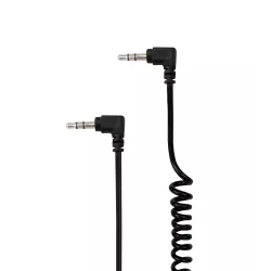 Câble Jack mâle/mâle 3.5mm noir torsadé - coudé des 2 côtés - 2m