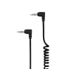 Câble Jack mâle/mâle 3.5mm noir torsadé - coudé des 2 côtés - 2m