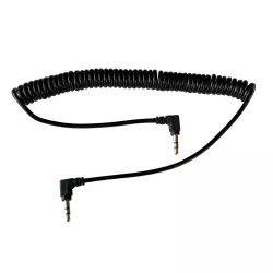 Câble Jack mâle/mâle 3.5mm noir torsadé - coudé des 2 côtés - 2m