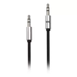 Câble Jack mâle/mâle 3.5mm noir torsadé - 2m
