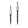 Câble Jack mâle/mâle 3.5mm noir torsadé - 2m