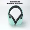 Casque anti-bruit ENFANT WeKids, atténuation 27dB avec housse de transport, vert d'eau