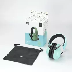 Casque anti-bruit ENFANT WeKids, atténuation 27dB avec housse de transport, vert d'eau