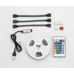 Kit Ruban LED RGB 5m en USB avec télécommande
