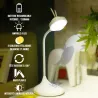 Lampe enfant en forme de lapin touche tactile, rechargeable tête en silicone , rotative blanc
