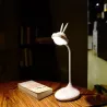 Lampe enfant en forme de lapin touche tactile, rechargeable tête en silicone , rotative blanc
