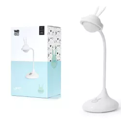 Lampe enfant en forme de lapin touche tactile, rechargeable tête en silicone , rotative blanc
