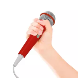 Microphone filaire WeKids, en jack 3.5mm, longeur du câble 2.8m, modèle ROUGE UNI
