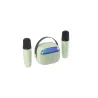 WE KIDS Mini enceinte karaoké à led + poignée, BT 5.4, rechargeable, 2 micros avec 5 sons, vert