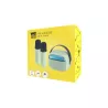 WE KIDS Mini enceinte karaoké à led + poignée, BT 5.4, rechargeable, 2 micros avec 5 sons, vert