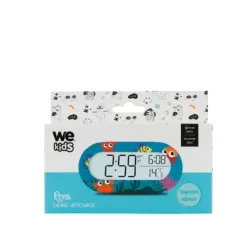 Réveil numérique WeKids, écran rétro-éclairé, affichage heure et température, fonctionne sur piles , motif océan