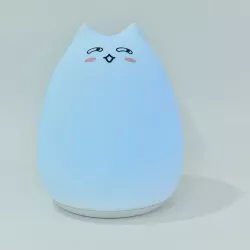 Veilleuse enfant en forme de chat rechargeable, avec télécommande 25cm de hauteur blanc