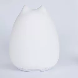 Veilleuse enfant en forme de chat rechargeable, avec télécommande 25cm de hauteur blanc