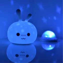 Veilleuse/projecteur d'étoile lapin en silicone, rechargeable lumiosité reglable blanc