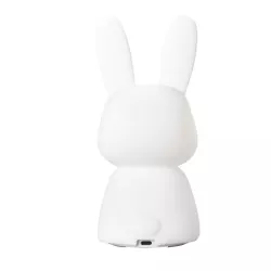 Veilleuse lapin en silicone, batterie rechargeable, auto 9-11h, lumière blanche fixe /7 couleurs en défiler…