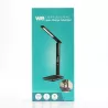 Lampe de bureau avec la charge induction Qi 10W, fonction réveil, affichage de l'heure, la date, la température, lumiosité…