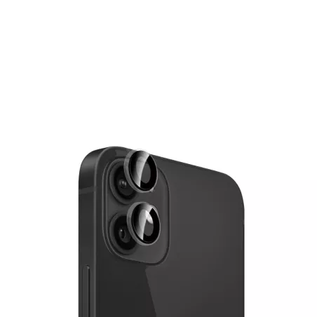 WE Lentilles de protection pour objectifs d'appareil photo iPhone 12/12 MINI transparent/noir (2 lentilles incluses)