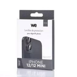 WE Lentilles de protection pour objectifs d'appareil photo iPhone 12/12 MINI transparent/noir (2 lentilles incluses)