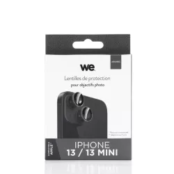 WE Lentilles de protection pour objectifs d'appareil photo iPhone 13/13 MINI transparent/noir (2 lentilles incluses)