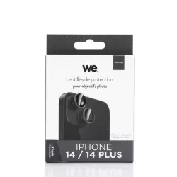 WE Lentilles de protection pour objectifs d'appareil photo iPhone 14/14 PLUS transparent/noir (2 lentilles incluses)